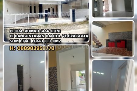 Dijual Rumah Siap Huni di Banguntapan Bantul Yogyakarta, SHM LT 143m2, LB 143m2, KT 3, KM 2, Lokasi Strategis