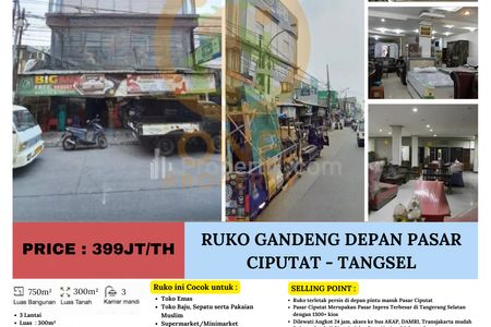 Disewakan Ruko Gandeng Ciputat - Tangerang Selatan