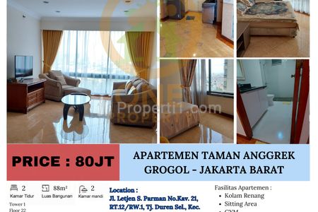 Disewakan Apartemen Taman Anggrek, Grogol Petamburan, Kota Jakarta Barat - 2 BR Furnished