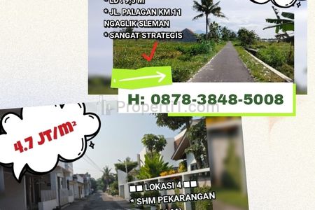 Dijual Tanah Strategis di Sleman Yogyakarta. SHM LT 511m2 dan LT 166m2 MURAH BISA NEGO