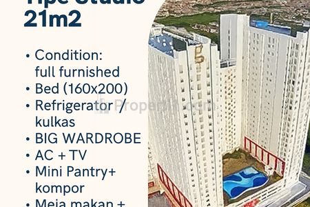 Tinggal Bawa Koper Disewakan Apartemen Gunawangsa MERR Surabaya Tipe Studio