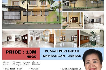 Dijual Rumah Puri Indah, Kembangan - Jakarta Barat