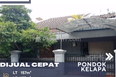 Dijual Rumah Siap Huni Bebas Banjir di Pondok Kelapa Jakarta Timur
