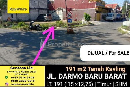 MURAH Rp12 Jutaan/m2 Dijual Tanah Kavling di Jl. Darmo Baru Barat - Sonokwijenan - Sukomanunggal Surabaya Barat - Dekat HR Muhammad dan Kupang Indah