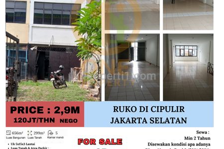 Disewakan Ruko di Cipulir Raya, Jakarta Selatan