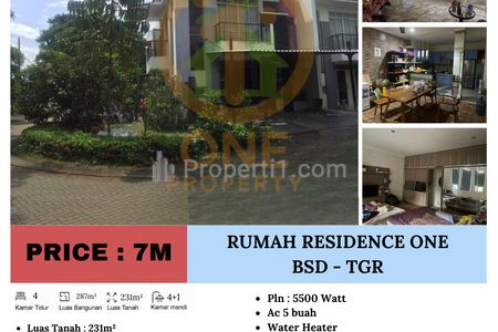 Dijual Rumah Residence One, BSD - Tangerang Selatan