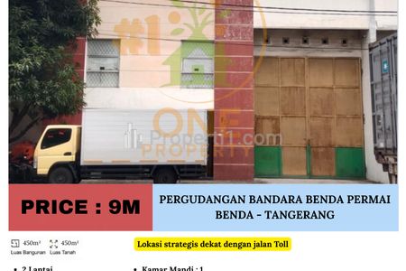 Jual Gudang di Pergudangan Bandara Benda Permai, Benda - Tangerang