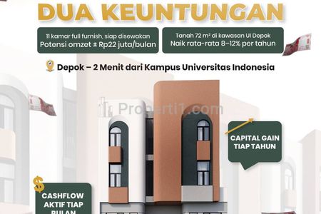 Dijual Kostan Dekat UI Depok, Bebas Ribet & Passive Income Menjamin!