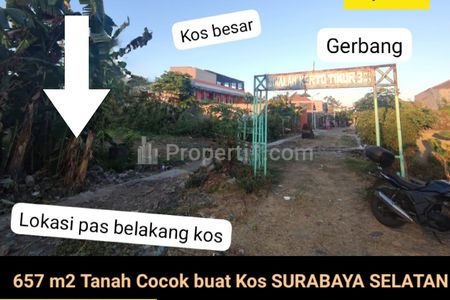 Dijual Tanah 657 m2 di Siwalankerto Timur Dekat UK Petra Surabaya - SHM - Cocok Buat Kost-kostan, Ruko, dll