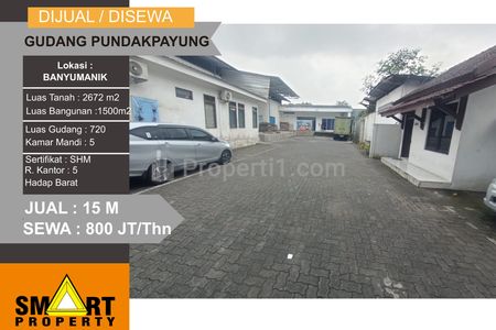 Jual Gudang Siap Pakai Hadap Barat di Pundak Payung Banyumanik Semarang