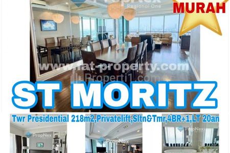 Jual Murah Apartemen Mewah ST. MORITZ Puri Indah Jakarta Barat - Tower Presidential 4 BR Full Furnished