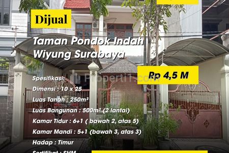 Dijual Rumah Taman Pondok Indah Wiyung Surabaya Selatan