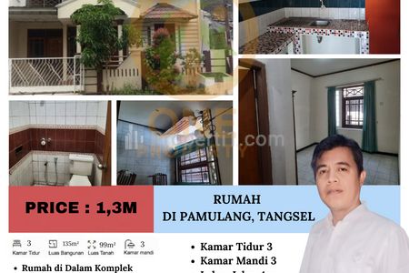 Dijual Rumah Tinggal di Pondok Cabe, Pamulang - Tangerang Selatan