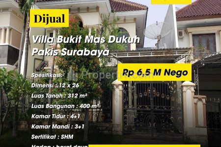 Dijual Rumah Villa Bukit Mas Dukuh Pakis Surabaya Selatan