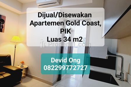Dijual Apartemen Gold Coast PIK Tipe 1 Bedroom Luas Bangunan 34 m2 di Jakarta Utara