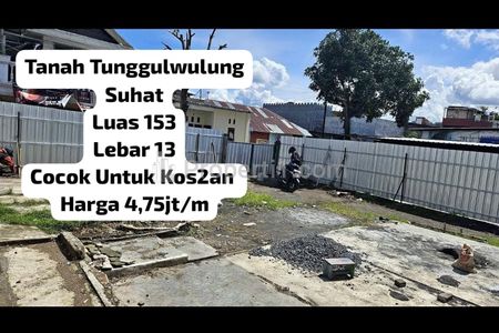Jual Tanah Luas 153 m2 di Tunggulwulung Malang