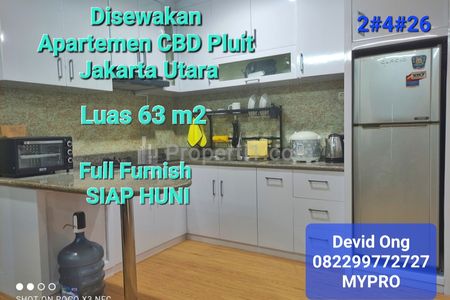 Sewa Apartemen CBD Pluit Tipe 3BR Luas 63 m2 di Jakarta Utara