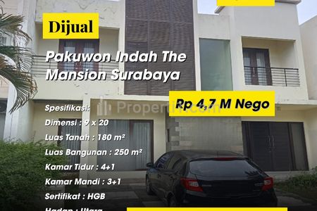 Dijual Rumah Kawasan Elit Pakuwon Indah Lakarsantri Surabaya