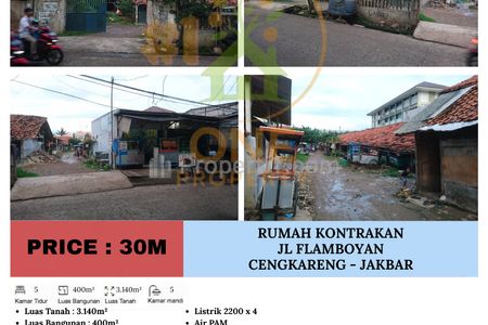 Dijual Rumah Kontrakan di Jalan Flamboyan, Cengkareng Barat - Jakarta Barat