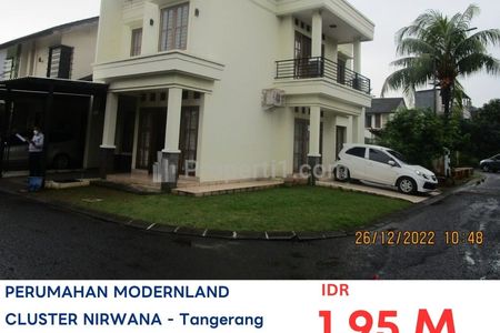 Dijual Lelang Rumah HARGA MURAH di Modernland Cluster Nirwana, Tangerang