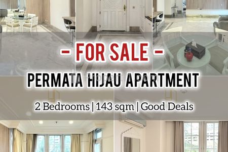 Jual Cepat Apartemen Permata Hijau 2+1 BR 143sqm, Fully Furnish, Ready - Also Available Other Unit & Size, DIRECT OWNER 