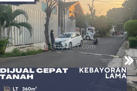 Dijual Cepat Tanah Siap Bangun Posisi Hoek Lingkungan Tenang Lokasi Sangat Strategis & Potensial di Kebayoran Lama Jakarta Selatan