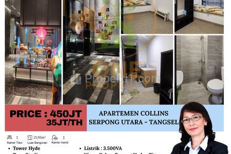 Dijual Apartemen Collins Boulevard di Serpong Utara, Tangerang Selatan - Studio Furnished