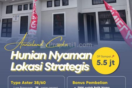 Dijual Rumah Subsisi di Cisoka Tangerang - Lokasi Dekat Stasiun Serpong - DP Murah