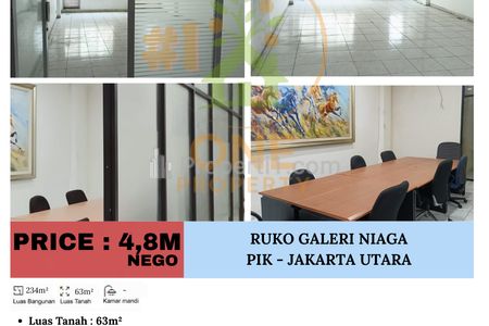 Dijual Ruko di Galeri Niaga Mediterania, PIK, Kapuk Muara, Penjaringan - Jakarta Utara