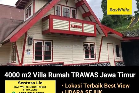 Dijual Villa 4000 m2 di Trawas Mojokerto Jawa Timur - Lokasi Bagus Best View Udara Sejuk
