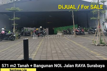 Dijual Tanah Bangunan di Raya Banyu Urip, Surabaya - Hadap Nol Jalan Raya - Parkiran Mobil Luas - Cocok Buat Segala Usaha
