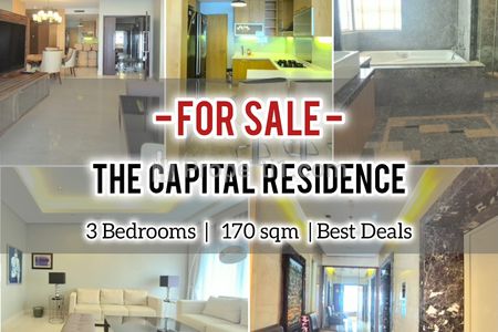 Jual Cepat Apartemen Capital Residence 3+1 BR 170 sqm, Furnished, Well Maintained & Ready - Direct Owner