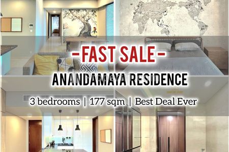 Jual Termurah Apartemen Anandamaya Residence 3 BR 177sqm, Furnishes & Ready, Direct Owner - Yani Lim 08174969303