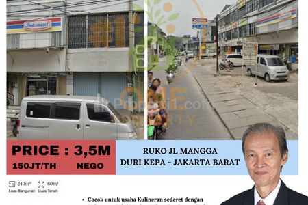 Dijual Ruko di Jl Mangga, Duri Kepa, Jakarta Barat