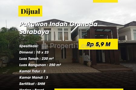 Dijual Rumah Minimalis Lokasi Bagus Daerah Elite Pakuwon Indah Lakarsantri Surabaya Barat