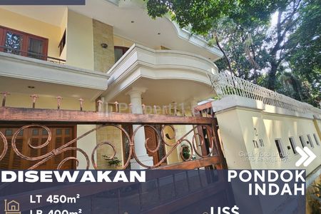 Disewakan Rumah Mewah, Bagus, Bersih, Terawat, Dekat JIS di Pondok Indah Jakarta Selatan