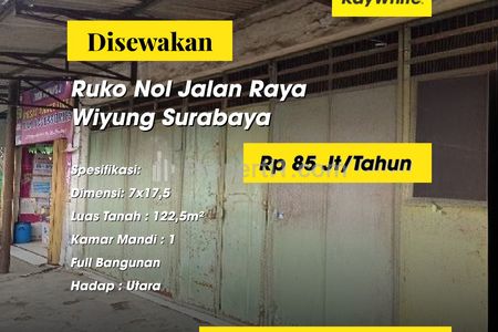 Disewakan Tempat Usaha Nol Jalan Raya Wiyung Surabaya