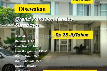 Disewakan Rumah Full Furnish di Grand Pakuwon Tandes Surabaya Barat