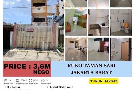 Dijual Ruko Taman Sari, Jakarta Barat - Turun Harga!