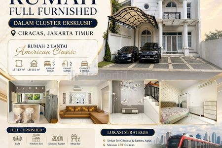 Dijual Rumah 2 Lantai Full Furnished di Ciracas, Jakarta Timur