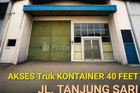 Dijual Gudang 360m2 di Tanjung Sari, Sukomanunggal, Surabaya Barat - Akses Truk Kontainer 40 Feet - Keamanan 24 Jam - One Gate Sistem Dekat Akses Tol