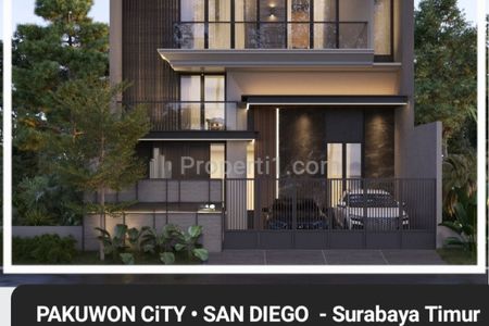 Dijual Rumah Baru Pakuwon City San Diego Surabaya Timur - New Split Level Design 2,5 Lantai Dekat ITS, Xin Zhong, Pakuwon City Mall - 6 Milyaran