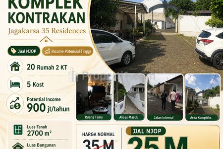 Jual Borong 20 Rumah + 5 Kost 2700 m²! Akuisisi Kompleks Kontrakan Produktif Jagakarsa, Jakarta Selatan (Jual NJOP!)