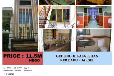 Dijual Gedung di Jl Falatehan, Kebayoran Baru, Jakarta Selatan