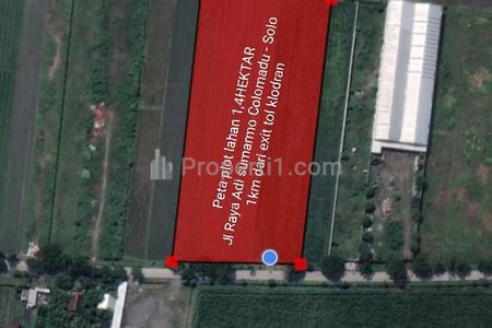 Dijual Tanah Strategis Dekat Tol Colomadu, Karanganyar