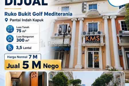 Dijual Ruko Bukit Golf Mediterania PIK Jakarta Utara
