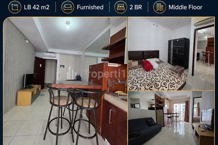 Jual Apartemen Mediterania Garden Residence 2 Harga di Bawah Pasaran LB 42 m2 Tipe 2 Kamar Full Furnish Nego!!