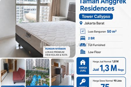 Dijual Apartemen Taman Anggrek Residences 2 BR Furnish - Pilihan Hunian di Kawasan Strategis Jakarta Barat - Nego Cepat!