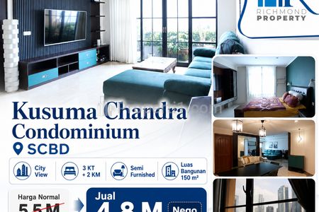 Dijual Apartemen Kusuma Chandra Kebayoran Baru Jakarta Selatan Strategis dan Full Firnish Nego