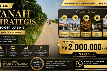 Tanah Dijual di Pinggir Jalan Bomang Bojonggede Bogor